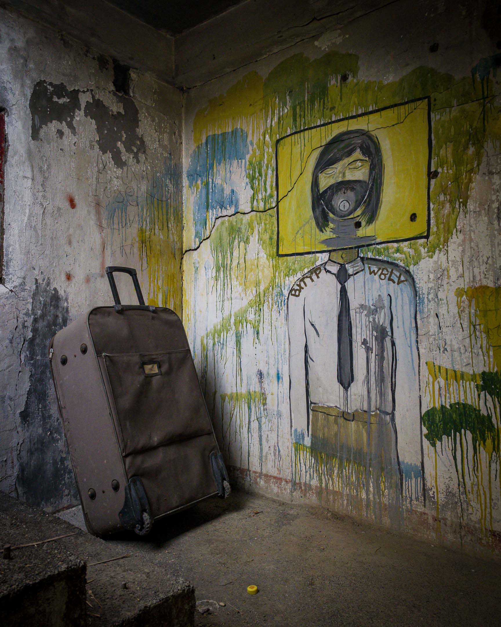 Luggage and graffiti