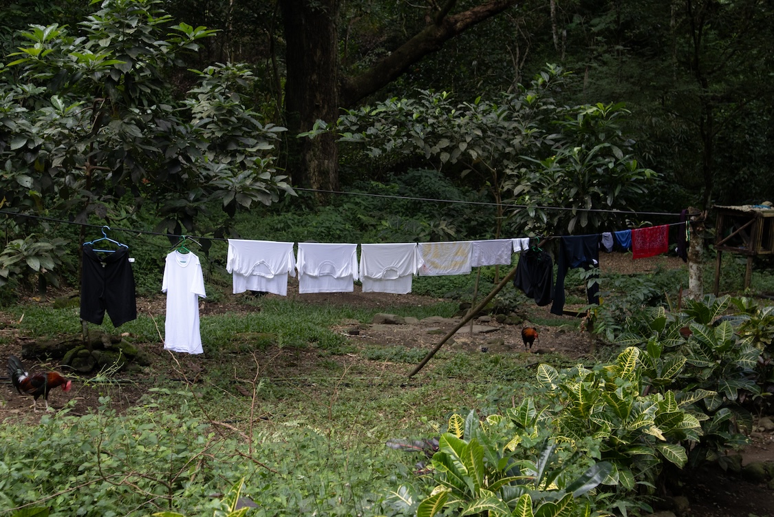 A clothesline with clothes