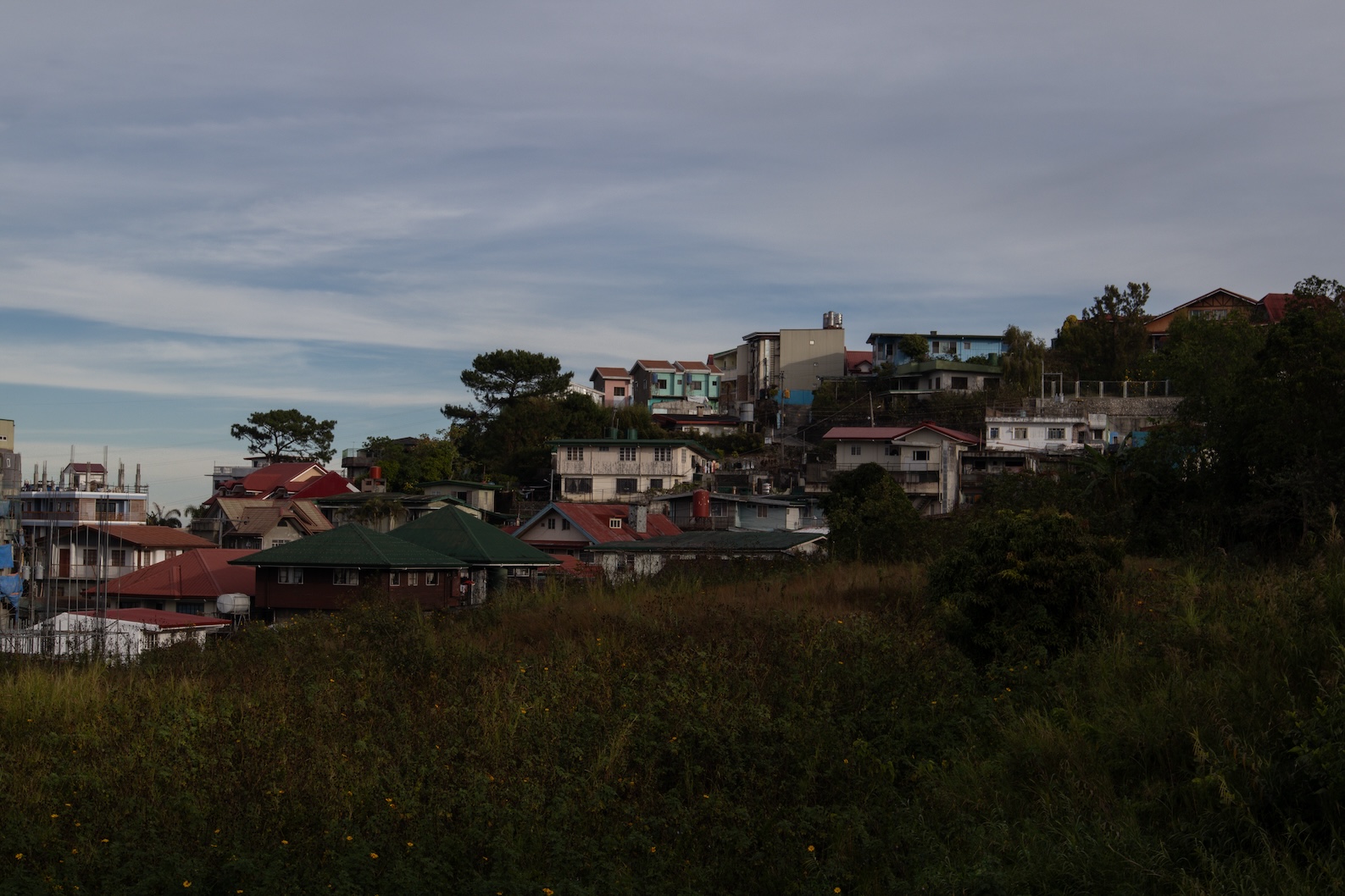Houses over a hill
