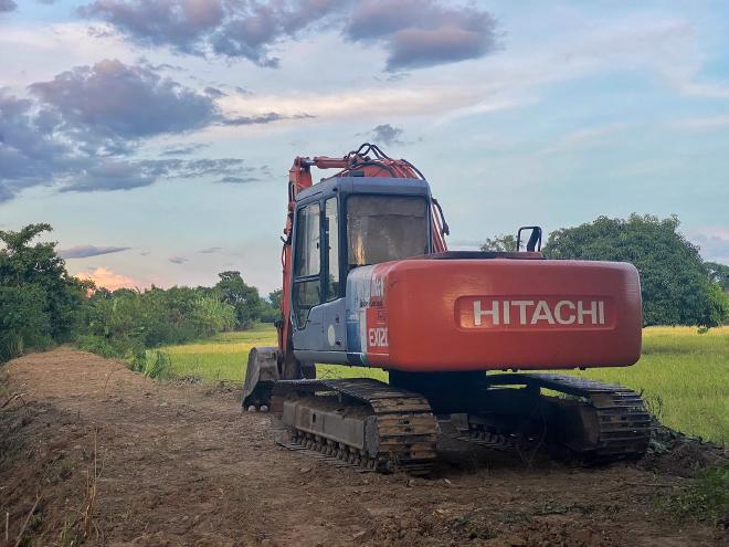 A Hitachi excavator