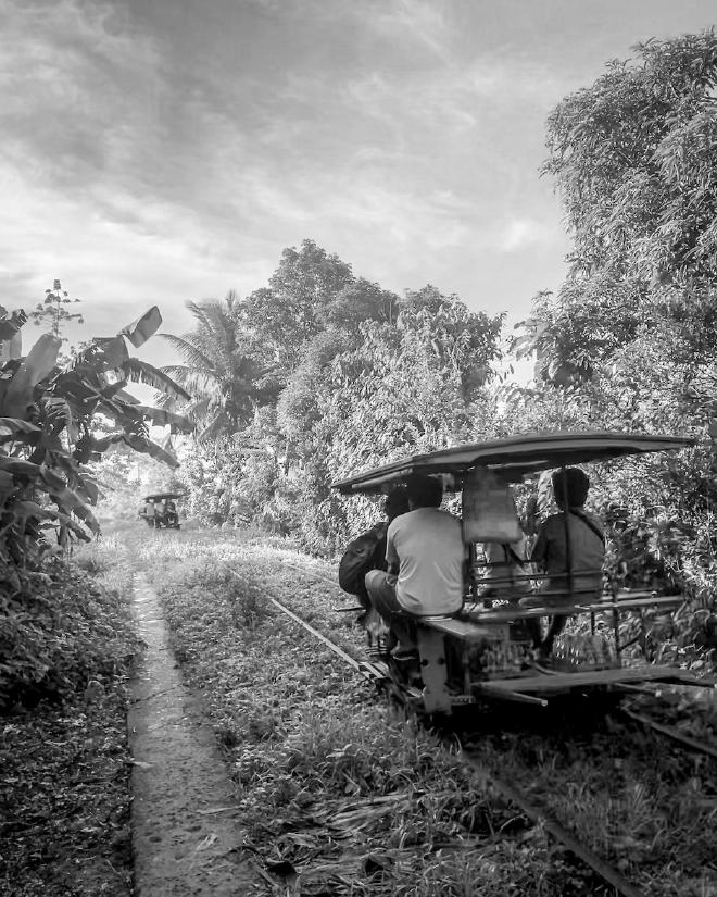 Trolleys in black and white