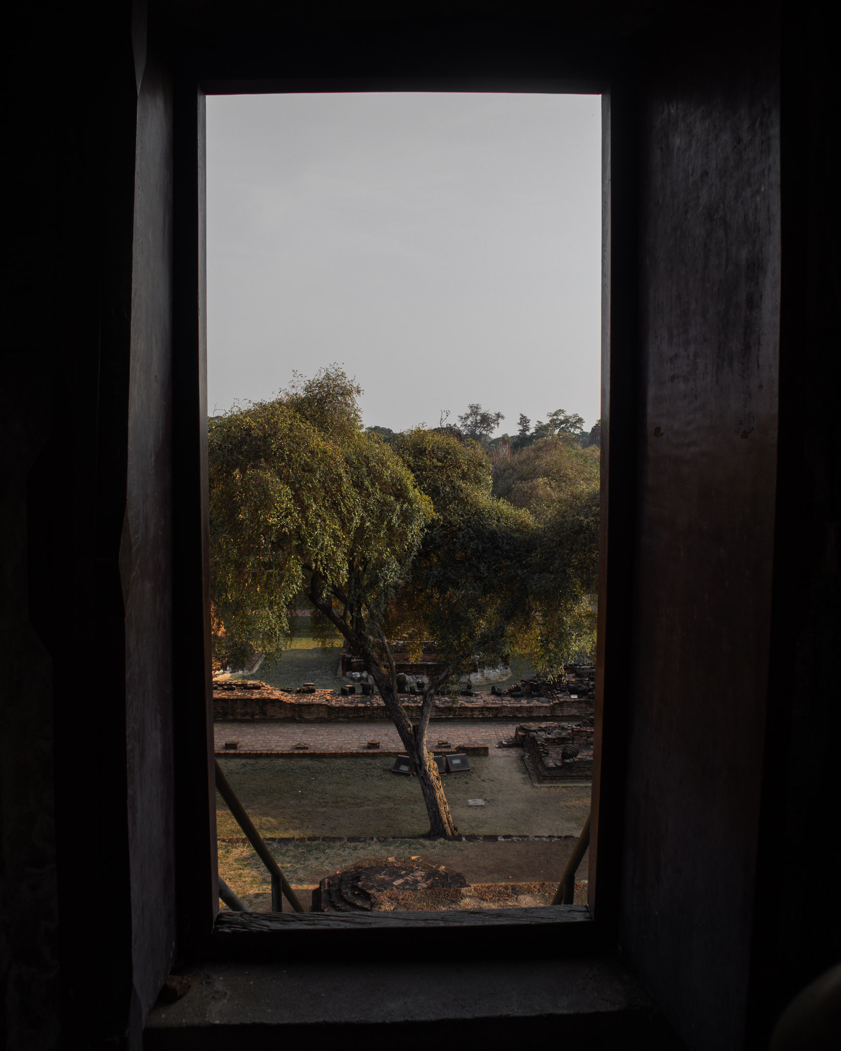 Window view at an Ayutthaya wat