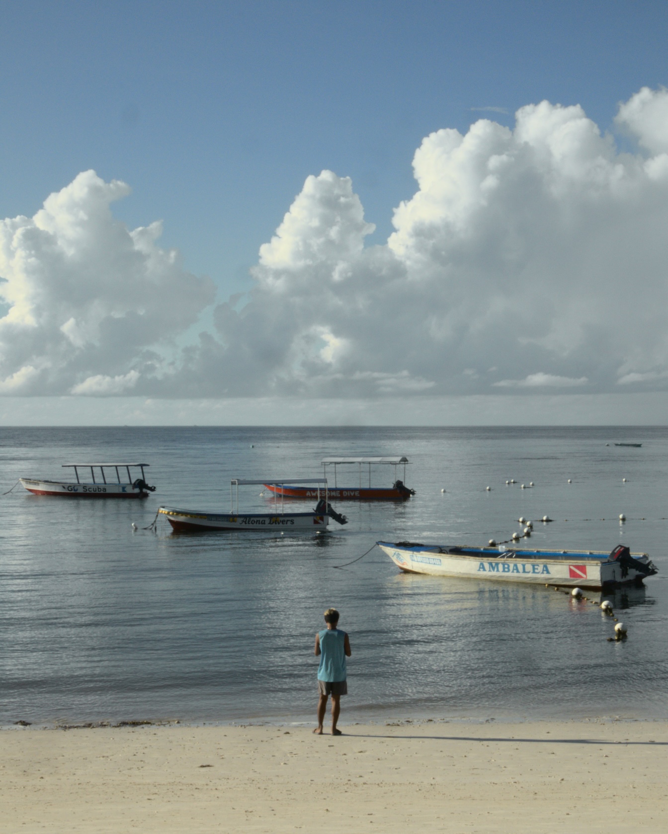 Man standing in front of beach