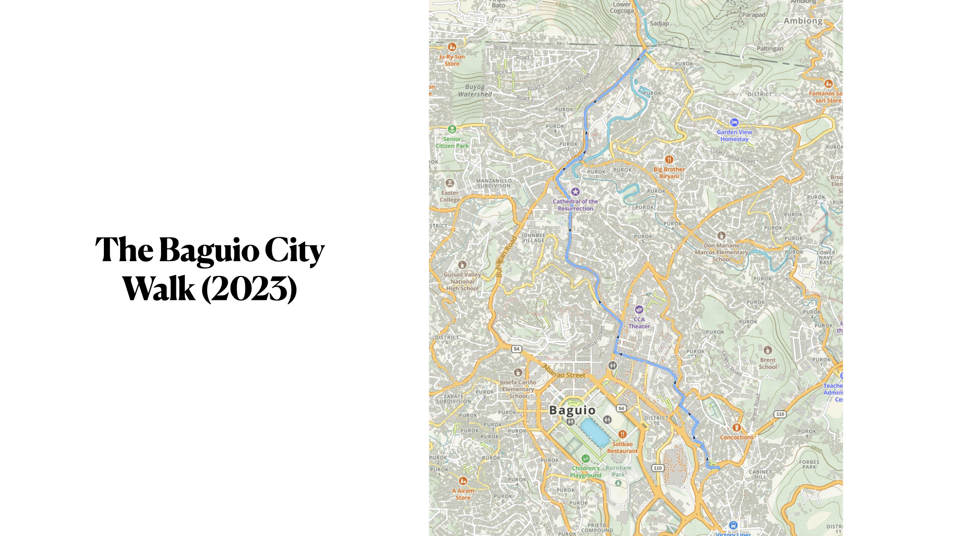 Baguio City Walk 2023 map