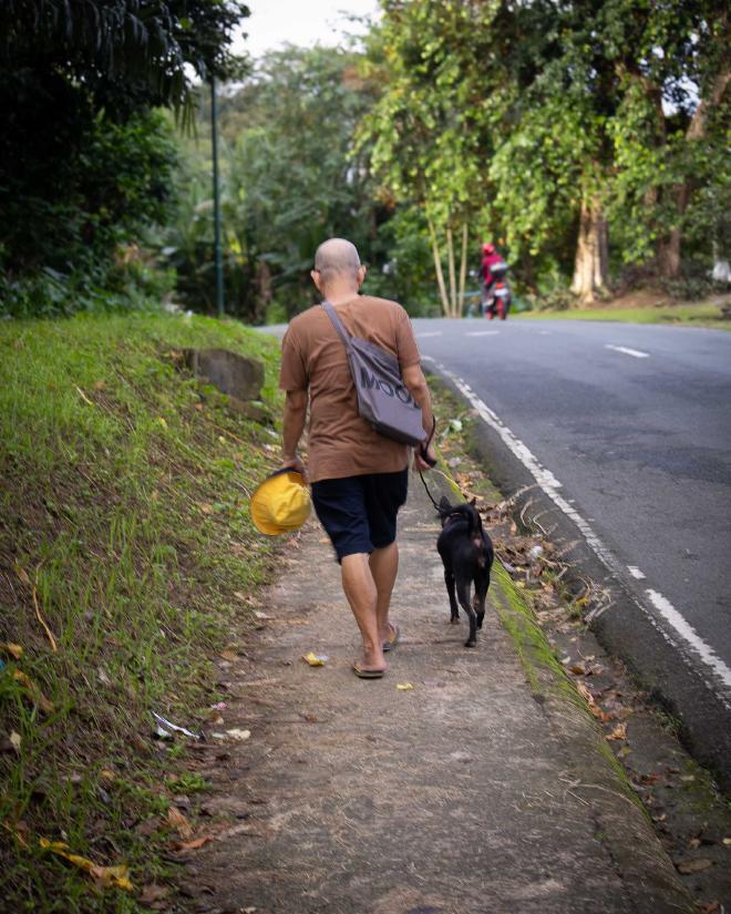 Man and dog walking