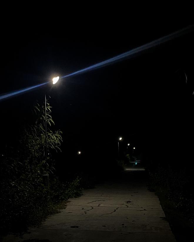 Irrigation road at night