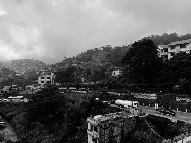 Vehicles moving on an uphill road