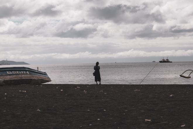 Lone woman on the beach